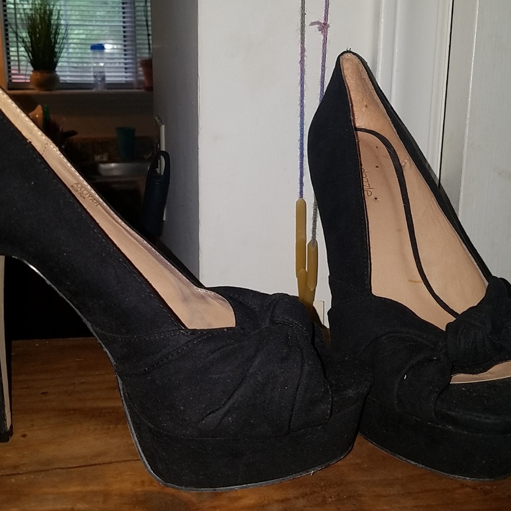 Black suede shoes